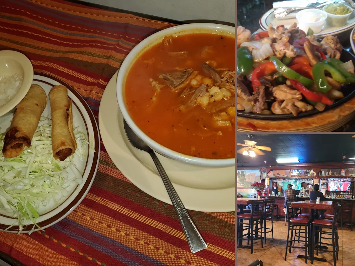 Plates of Mexican breakfast food on white dishes.